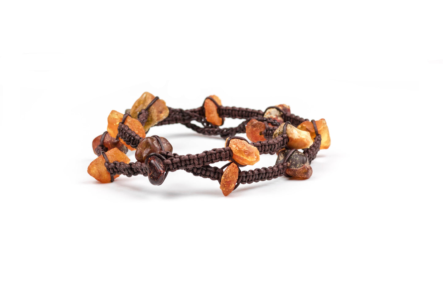 Welpen Bernsteinkette mit Känguruleder geknüpft inkl. Wachstumsgutschein